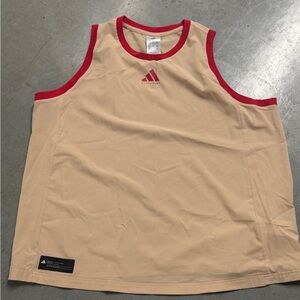 Adidas Tan and Red Sleeveless Top